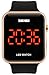Carlien Sport Watches Men Fashion Digital LED Waterproof Watch for Women Student Silicone Wristwatch Electronic Digital-Watch (Rose Gold)