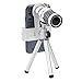 Phone Camera Lens Kit 12x Optical Zoom Universal Smartphone Telephoto Telescope Lens with Tripod Sliver (12x Lens + Tripod)