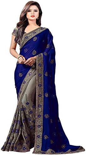 shyora Women's Georgette Embroidered Saree with Blouse piece