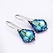 EleQueen 925 Sterling Silver CZ Baroque Hook Drop Earrings Bermuda Blue Made with Swarovski Crystals