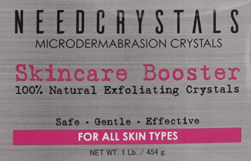 NeedCrystals Microdermabrasion Crystals, DIY Face Scrub. Natural Facial Exfoliator for Dull or Dry Skin Improves Acne Scars, Blackheads, Pore Size, Wrinkles, Blemishes & Skin Texture. 16 Ounce