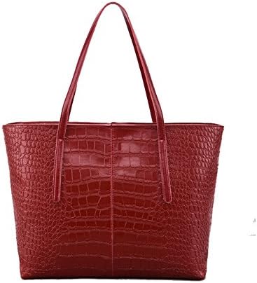 STARESCITY Stylish Large Snakeskin Tote Bag Women Top Handle Satchel Handbags Tote Purse PU Leather Vintage Shoulder Bags Messenger lightweight Crocodile Embossed Tote Bags (Claret)