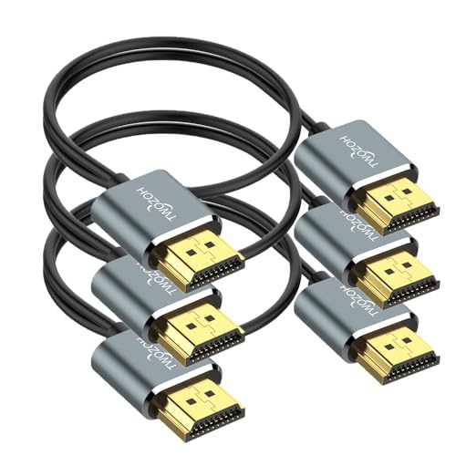 Twozoh Ultradünnes 4K Long HDMI Kabel 5M 3 Stück, Schlankes Flexible Skinny HDMI 2.0 Kabel Unterstützung 4K/60HZ 18gbps Laptop, Monitor, PS5, PS4, Xbo