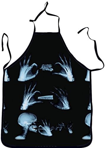 ALLICERE Cute Unisex Skull Apron Print Funny Kitchen Bib Apron for Restaurant Cooking BBQ Party Commercial Craft