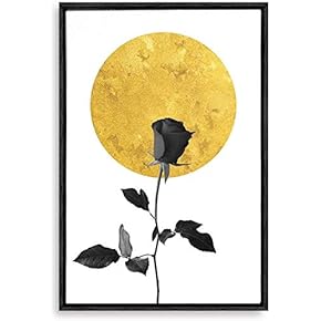 Framed Canvas Home Artwork Decoration Nordic Style Moon Canvas Wall Art for Living Room, Bedroom - 16x24 inches