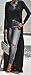 Imily Bela Women's Long Sleeve O-neck Slit Front Long Shirt Dress