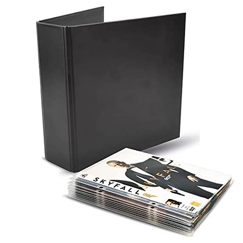 3L Office Storage Pack 100 Pockets + 4 DVD Folders, Transparent/Black