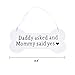 Beautyflier Wooden Bone Shaped Plaques Wedding Pet Hanging Chalkboard Sign Daddy Asked Mommy Said Yes