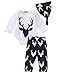 Baby Boys Cute Deer Bodysuits with Leggings and Hat 3pcs Outfits Newborn Clothes (12-18M, Black)
