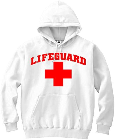 Lifeguard White Only Logo Unisex Medium White Hoodie