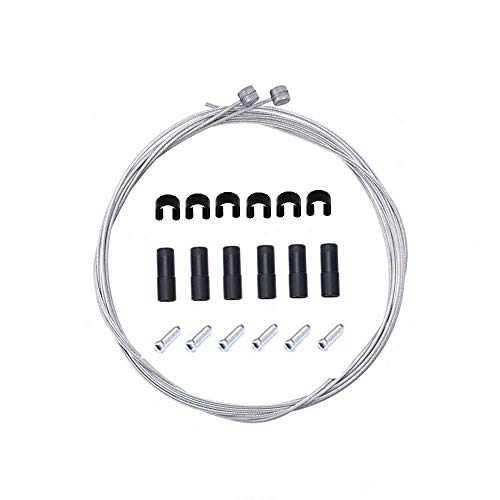 Star-Art Brake Cable Housing Kit Set for Road Mountain Bicycle Cycling, Package Includes: Brake Cables, Brake housing, Ferrules, Cable end caps, C-Clips Buckle (Black) - Thumbnail 2