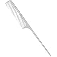 Stainless Steel Hair Comb - Anti Static Fine Teeth Barber Comb for Women & Men