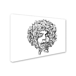 Jimi Hendrix by Octavian Mielu, 30x47-Inch Canvas