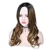 Quantum Love Wigs Ombre Wig Black Brown Blonde Middle Part Long Wavy Wig Heat Resistant Synthetic Daily Party Wig for Women