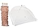 Food Cover Tents with Wooden Accents (4 Pack) | Fine Mesh Screen Net Outdoor Protector | Keep Out Flies, Bugs, Mosquitoes at Picnics, Barbecues, Parties | Pop Up, Collapsible, and Reusable Umbrellas