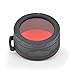 Nitecore NFG50 NFR50 50mm Green or Red Filter for LED Flashlights Plus a LightJunction Keychain Light (Red)