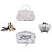 UBORSE Chichitop Beaded Sequin Design Flower Evening Purse Large Clutch Bag,Silver