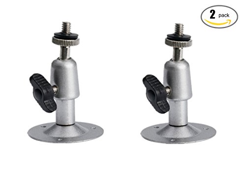 BeElion-2Pack-Metal-Wall-Mount-Bracket-Silver-for-CCTV-Oculus-Rift-Small-Mount-CameraSwivel-Ball-Head