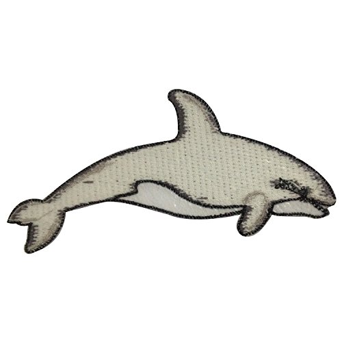 Killer Whale Orca Applique Iron-On Patch - Embroidered Ocean Animal Sealife Badge For Hats, Jackets, Bags