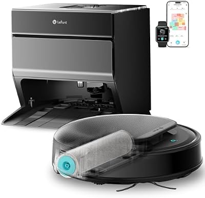 M5 MAX Robot Aspirapolvere Lavapavimenti con Rullo, 23000Pa, Mappatura Laser dToF, Zero-Groviglio, Lavaggio 75°C con Asciugatura, Base Autopulente, Alexa/App, Grigio