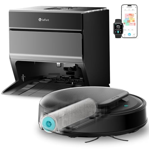 M5 MAX Robot Aspirador y Fregasuelos con Base de Autovaciado, Lavado 75℃, Autovaciado 3,2L, 23000 Pa, 120 Días Autolimpieza, Navegación Láser dToF, 5G WiFi/App/Alexa, Gris
