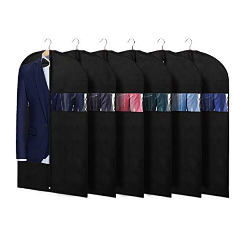 KEEGH Suit Bags Garment Bags for Storage and Travel 40 Inch Keep Dress Shirts Coats Clean with Zipper and Transparent Window, Black (Set of 6) - Thumbnail 7
