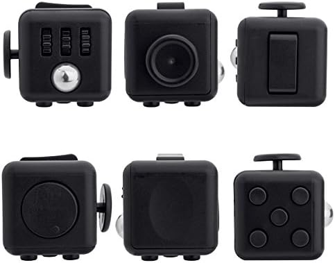 VUTER Fidget Cube Relieves Stress And Anxiety for Children and Adults Anxiety Attention Toy (Black, Free)