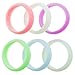 Keepfit Silicone Wedding Ring for Women Silicone Wedding Band - 6 Pack - Rubber Stackable Diamond Rope Jewel Brick Design (Mint, White, Purple, Pink, Light Blue, Mist Grey, 6)
