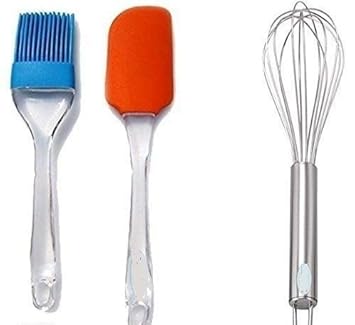 Vessel Crew Combo (Pack of 2) one Whisk and one Set of Spatula and Oil Silicone Brush