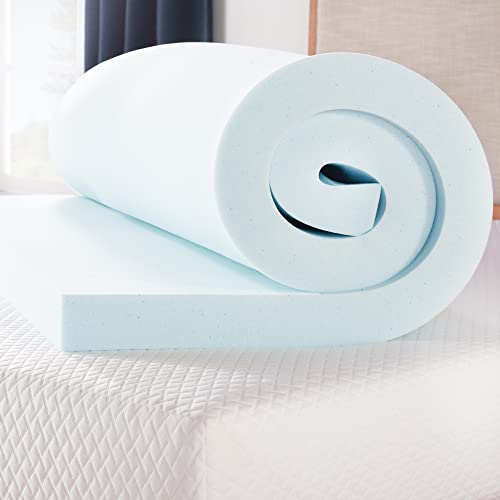 Linenspa 3 Inch Memory Foam Mattress Topper, Gel Infused RV Queen Mattress Topper, CertiPURUS