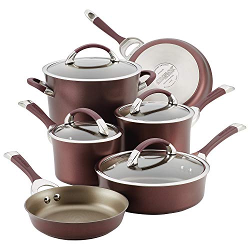 Circulon Symmetry Hard Anodized Aluminum Nonstick Cookware Set, 10