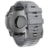 ANCOOL Compatible with Fenix 6X Bands 26MM Easy-fit Soft Silicone Watch Band Replacement for Fenix 6X/Fenix 6X Pro/Fenix 5X/Fenix 5X Plus Smartwatches, Grey