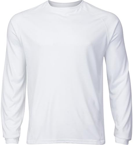 Active Mens Performance Wicking Long Sleeve Workout T Shirts 2 Pack White Small