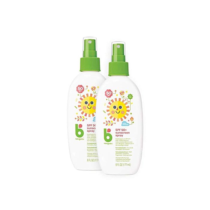 Babyganics Mineral-Based Sunscreen Spray, SPF 50, 6oz, Packaging May Vary