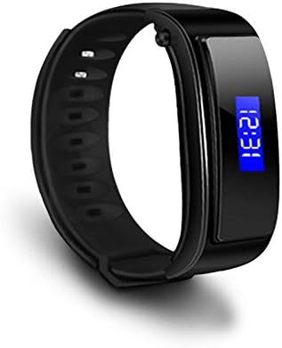 Smart Watch, Wristband Bracelet with Bluetooth V4.1 Headset, Sports Pedometer Fitness Tracker (Black)