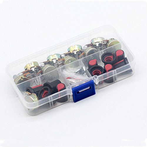 Poilee 20K 2K 50K 1M 100k 1k 500k 250k 10k 5k Potentiometer Knob Linear Taper Rotary Potentiometer Kit for Arduino