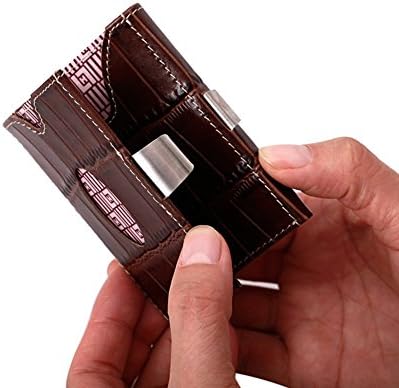 Slim Front Pocket Purse RFID Blocking Bifold Money Clip Leather Card Case Wallet With Locking Device For Men And Women