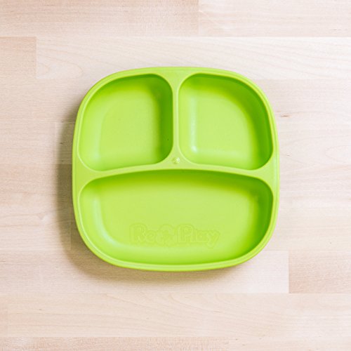 image for Re-Play Made in USA 3pk Divided Plates with Deep Sides for Easy Baby, 