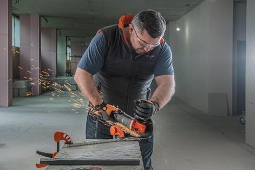 Angle Grinder GL-125S 125mm 860W - Variable Speed 4000-11000 RPM, Soft Start, 3m Cable, M14 Thread, Auxiliary Grip, RS Dust Protection, by Dnipro-M
