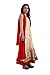 Vibes Women's Pure Georgettea-Line Un-Stitched Salwar Kameez Free Size Beige and Red