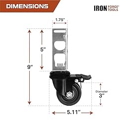 Iron Forge Tools Rolling Storage Rack Caster Wheels