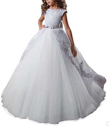 Lisa Lace A-line Flower Girl Long Gown Holy First Communion Dress LS143