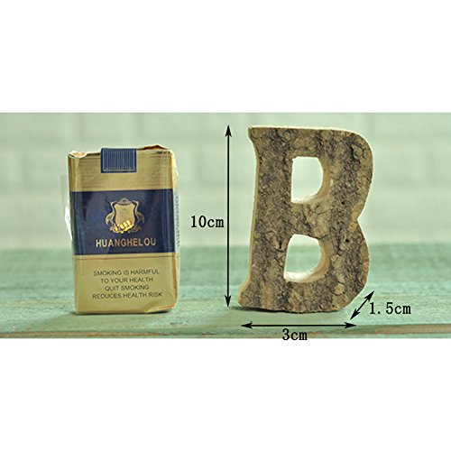 image for Oak-Pine Vintage Decorative Wooden Letters & Number DIY Wall Stickers 