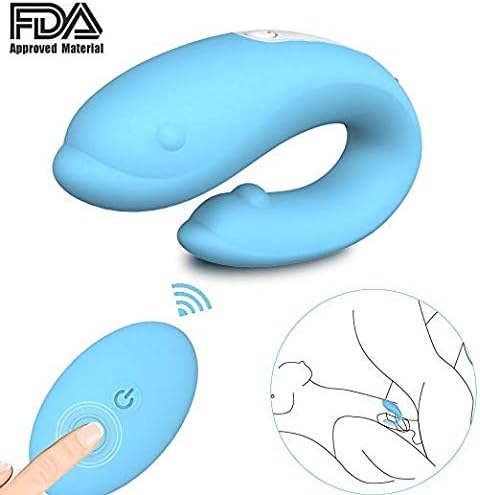Tovbc Wearable Butterfly Massaging Toys - Multiple Speed- Wireless Remote Control - Silent Soft Skin-Friendly - Back Neck Shoulder Relaxation (Color : Blue)