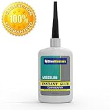 Premium Medium Super Glue (CA) by Glue Masters ✮ 2 OZ Bottle with Protective Cap ✮ 100% Money Back Guarantee with Hassle Free Full Refund ✮ Best Super Glue on The Cyanoacrylate Market