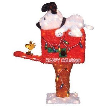 Amazon.com: ProductWorks 36-Inch Pre-Lit Peanuts Snoopy on the Mailbox Animated Christmas Yard