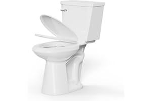 LITTLE MEERKAT 17.5 Inch High Toilet | Extra Tall Toilets With Comfort Height Tall Toilet Seat, 1.28 GPF Side Single Flushing High Toilets For Seniors, Extra High Toilet With 12" Rough-in & Soft-close Toilet Seat