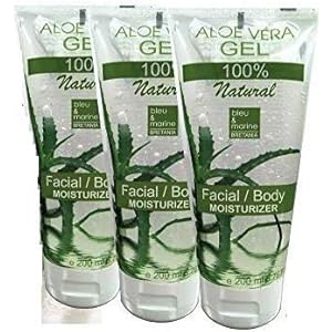100-Natural-Aloe-Vera-Gel-tube-3-x-200-ml-Face-Hair-Body-After-Sun-After-Waxing-Healing-Eczema-Sun-Burn-Razor-Bumps-Prevents-Stretch-Marks-Anti-Scars-by-bleumarine-Bretania Pure Aloe Vera Gel 100% Natural. DIY Cosmetics. Skin Moisturising (Face & Body), Hair and Skin Repair, Body Firming…