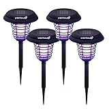 LIGHTSMAX Solar Powered Light, Mosquito and Insect Bug Zapper-LED/UV Radiation Outdoor Stake Landscape Fixture for Gardens, Pathways, and Patios (4)