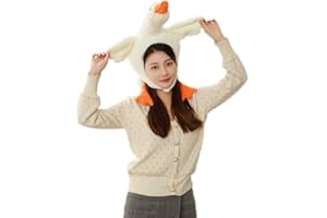 Bestmaple Unisex Adult Kids Lovely Big White Goose Plush Hat Funny Headgear Cosplay Party Photo Hat